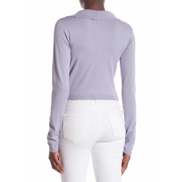 Ruffled Wrap Sweater in Lavender - Picture 2 of 2